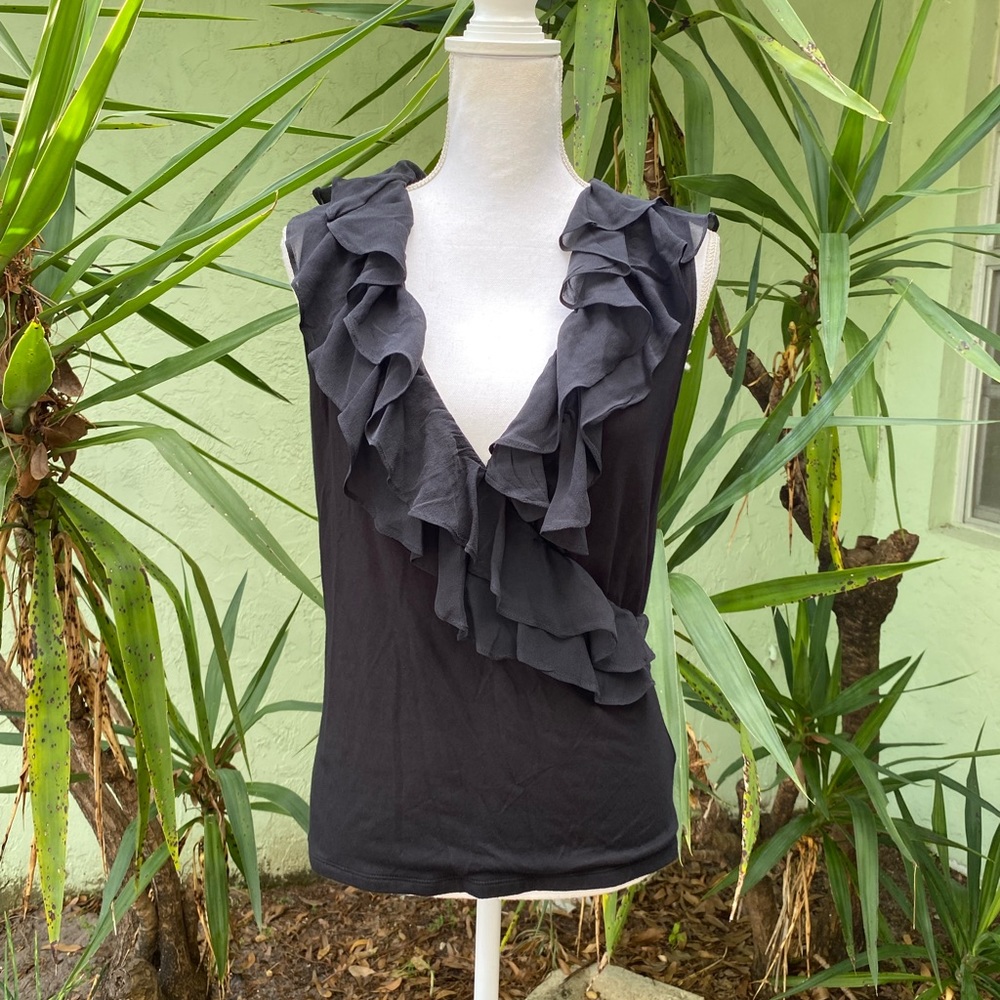 Ralph Lauren Wrap Ruffle Top - Picture 2 of 7